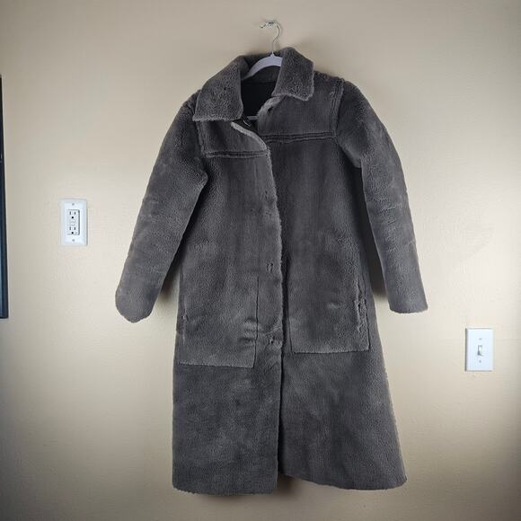 Anthropologie Kerry Reversible Faux Fur Duster Coat Jacket Size XS - Picture 5 of 9